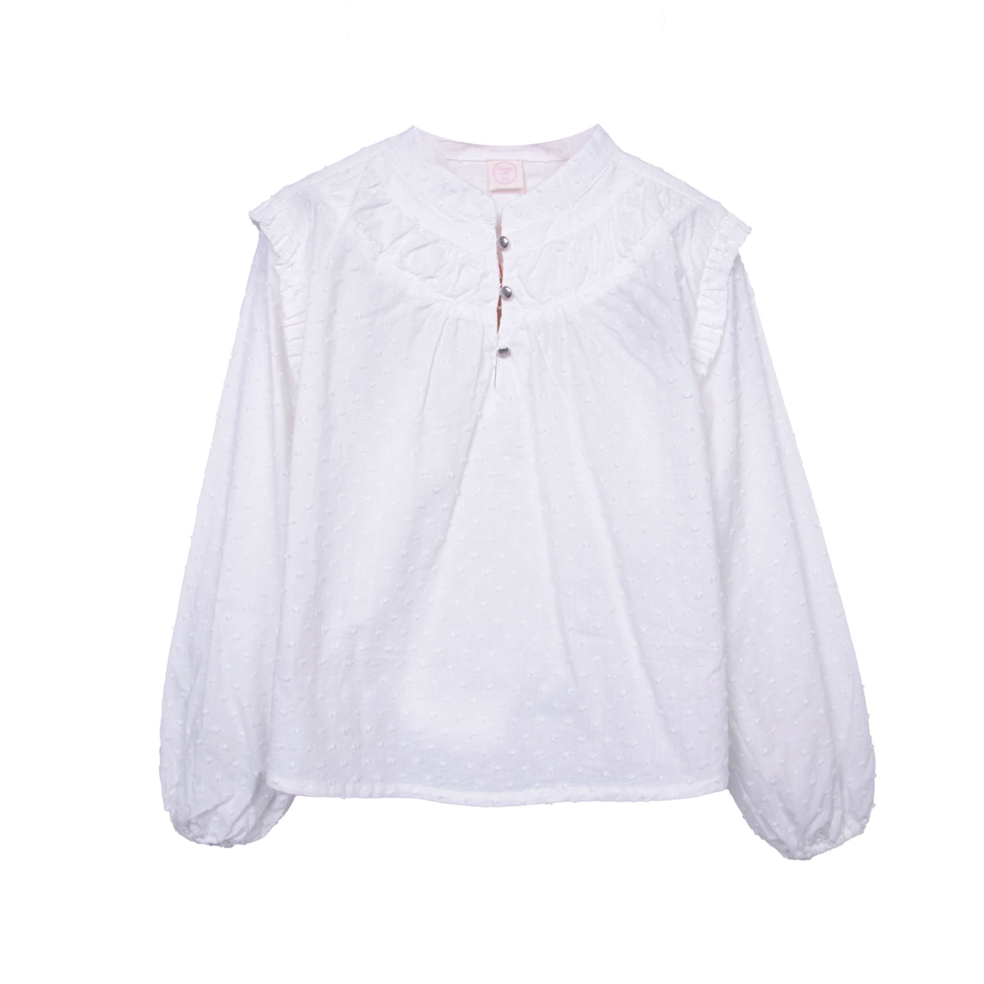 Pillin - Blusa Niña Manga Larga Lisa Blanco