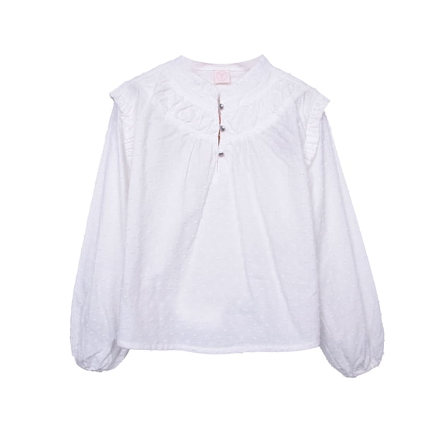 Blusa Niña Manga Larga Lisa Blanco