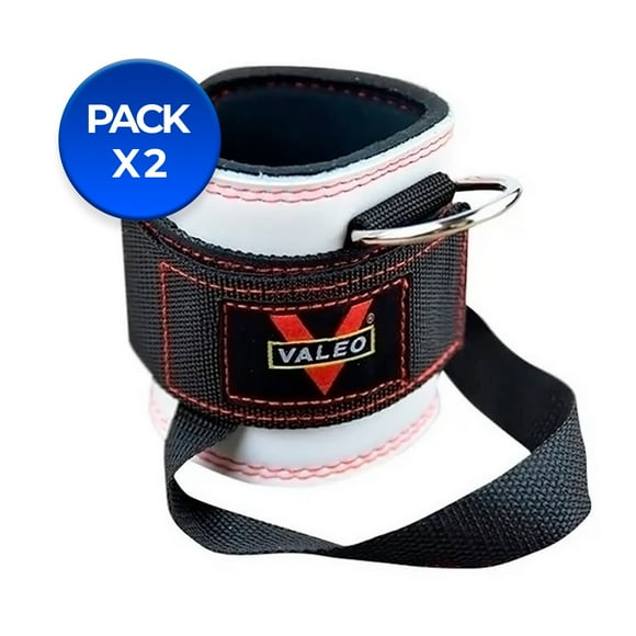 Pack 2x Tobillera Con Anclaje Cuero Valeo Levantamiento - Gimnasio