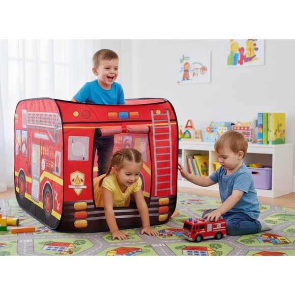 Carpa Infantil De Juego Camión De Bomberos Pop-up 112x70x75