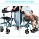 thumbnail image 4 of Andador Rollator 2 en 1 Goplus para Personas Mayores con Asiento y Silla de Ruedas, 4 of 9