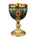 thumbnail image 4 of Copa Medieval Vintage Hecha A Mano Grabada Boda Novedad Decoración Azul, 4 of 5