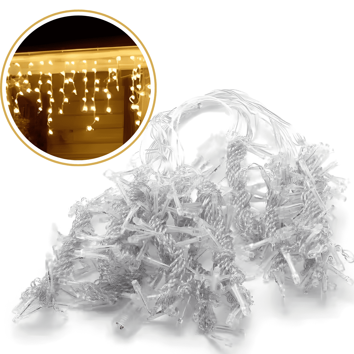 Genérica - Luz Luces Navidad Cascada Cálida 3mx1m