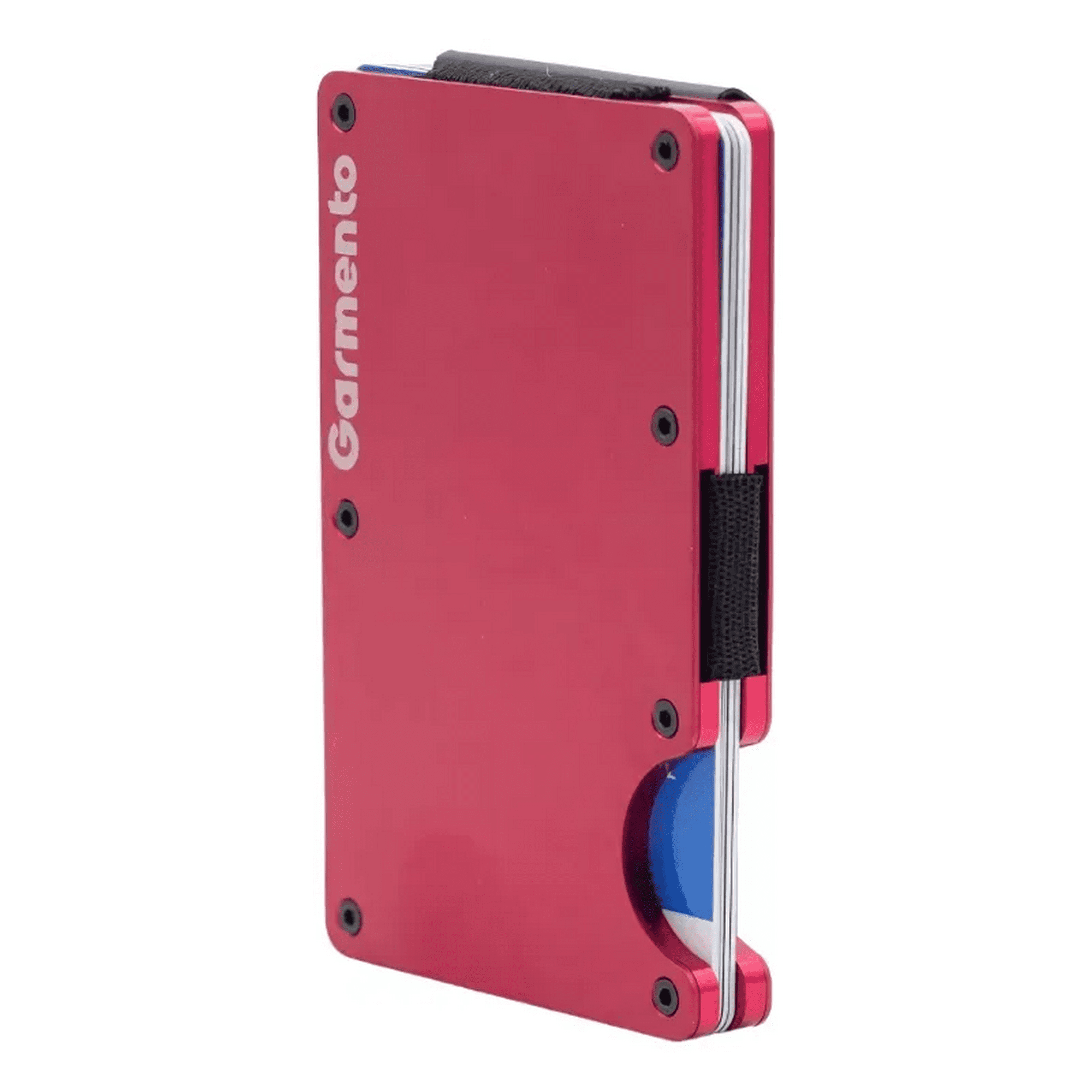 Garmento Billetera Metálica Con Clip Indestructible Rfid Rojo