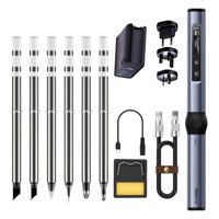 Magideal - De Estación De Soldadura De Hierro Mini Soldador Eléctrico Calentamiento Rápido Pd65W 9V 20V Herramienta De Reparación De Soldadura Para Desoldar , Bc2 Negro Con Ps