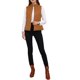 thumbnail image 2 of INSPIRE CHIC Chalecos de Abrigo para Mujer Cuello Alto Chaleco Acolchado con Cremallera Marrón Silla XS, 2 of 7