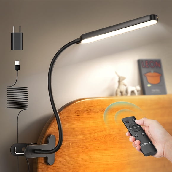 Luz con clip, Glocusent, 38 LED, 5 W, para el cuidado de los ojos con mando a distancia