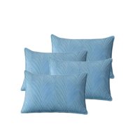 Genérico - Pack De 4 Fundas De Cojin Serie Hojas 30X50 Cm Celeste