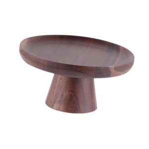 Magideal - Soporte De Madera Vintage Para Pastel, Bandeja De Servidor Para Exhibición De Pasteles, Plato Para Servir, Soporte De Exhibición Para Postre, Soporte S