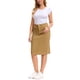 thumbnail image 2 of INSPIRE CHIC Falda de Mezclilla para Mujer de Cintura Alta con Abertura Trasera a la Rodilla en Color Caqui Talla XL, 2 of 6