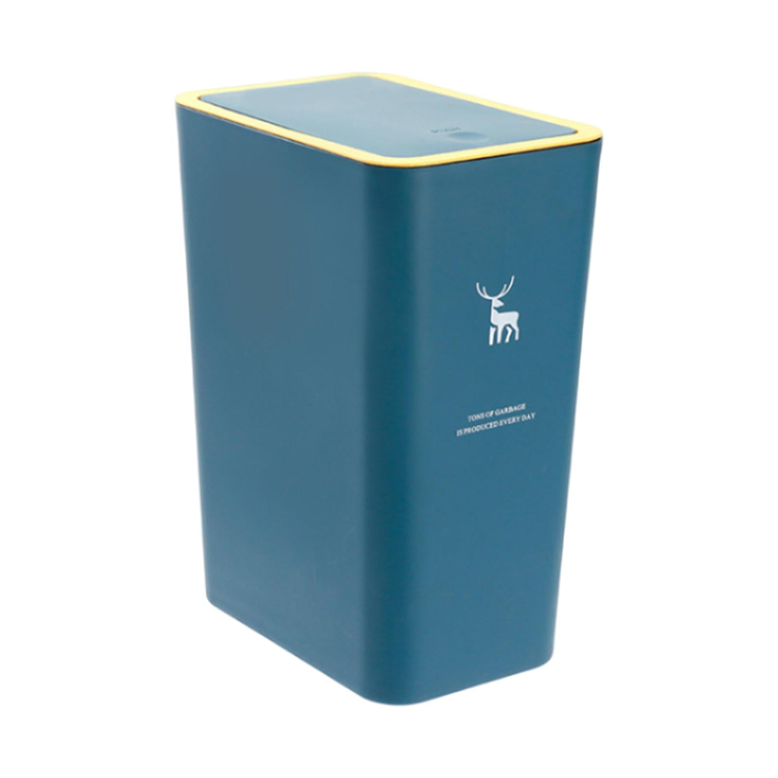 Magideal - Bote De Basura, Bote De Basura Para Inodoro, Ahorre Espacio Cubo De Basura Rectangular, Cubo De Basura, Para Baño Sala De Artesanía Oficina De Cocina Azul Oscuro