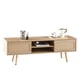 thumbnail image 3 of 55.12" Rattan TV cabinet, double sliding doors for storage, adjustable shelf, solid wood legs, TV console for living room ,natural, 3 of 3