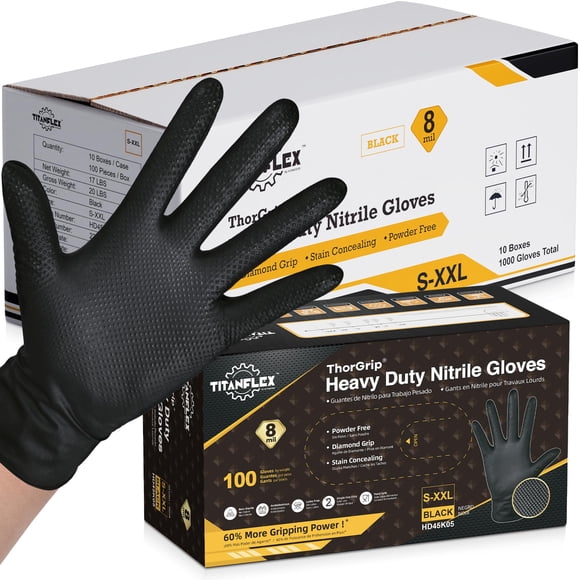 Guantes Desechables De Nitrilo Thor Grip Heavy Duty