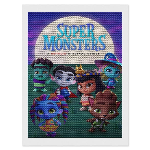 Supermonstruos Kits de Pintura de Diamantes para Adultos 5D DIY Diamond Art Kits Full Drill Diamond Dots para Regalo Decoración de Pared y Relajación Artes de Gemas 30*40cm