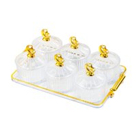 Bothyi - Bandeja De Frutos Secos Nórdica Dividida Para Servir Platos Para Fiestas, Sala De Estar, Transparente, 6 Rejillas