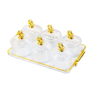 Bothyi - Bandeja De Frutos Secos Nórdica Dividida Para Servir Platos Para Fiestas, Sala De Estar, Transparente, 6 Rejillas