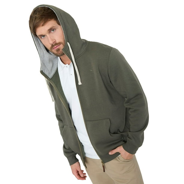 Polerón Hombre Full Zipper Verde Militar Corona