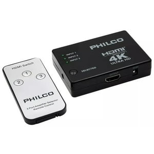 Philco - Adaptador Switch Hdmi 3X1 4K Uhd Negro Mp4109