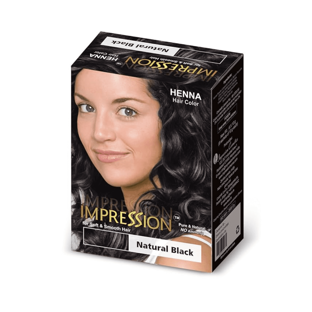 Impression Henna Hair Color Negro 10 Gr X 6 Sachets