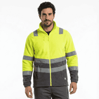 T-World - Micropolar Alta Visibilidad Bicolor Clase 2 Reflectante Hombre Amarillo
