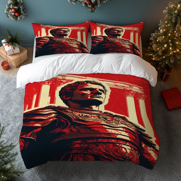 3pcs Roman Empire Leader Theme Printed Bedding Set | Polyester Wrinkle-resistant