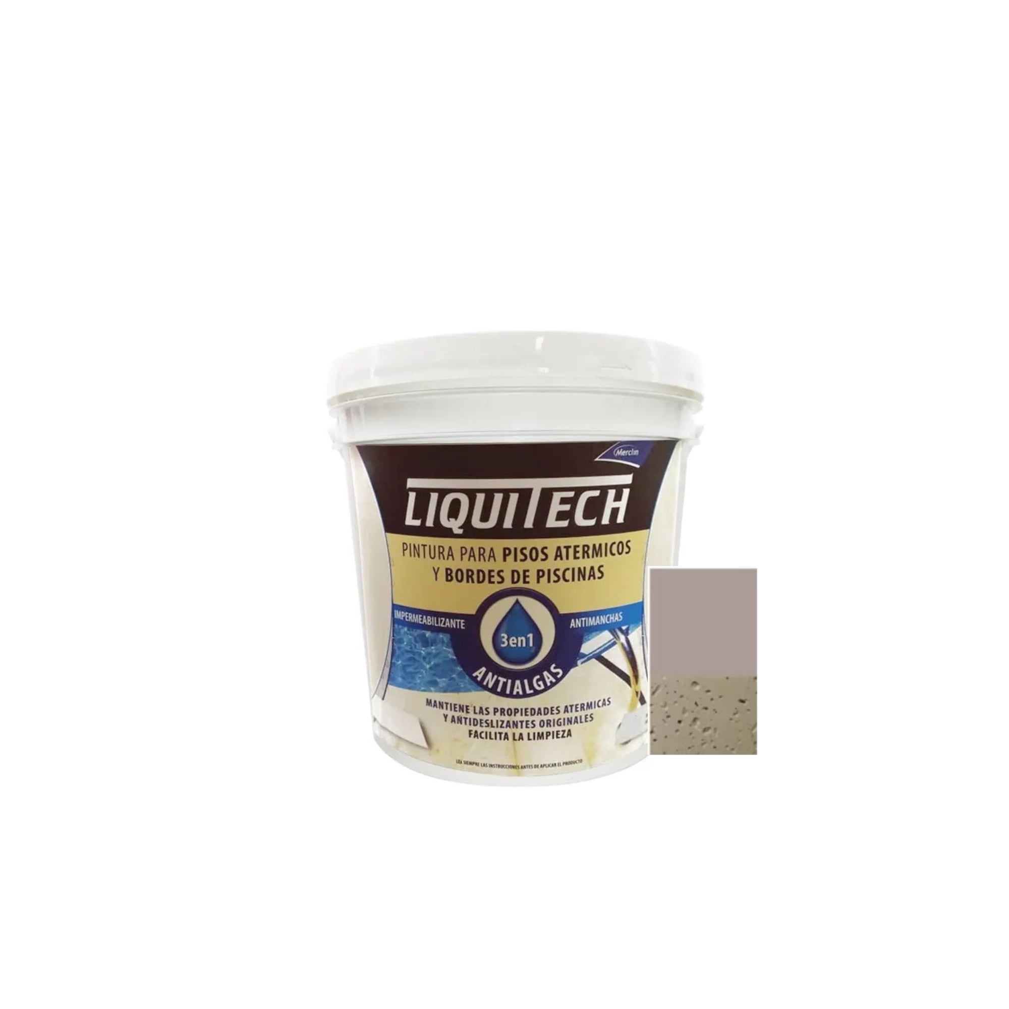 Liqui Tech - Pintura Impermeable Pisos Atérmicos / Piscinas 10 Lts - Color Almendra