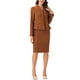 thumbnail image 1 of INSPIRE CHIC Conjunto de Traje de Mujer Regreso a Clases para Maestras Conjuntos de Negocios Blazer Sin Cuello con Peplum Traje Formal de Falda Lápiz 2 Piezas L Marrón, 1 of 6
