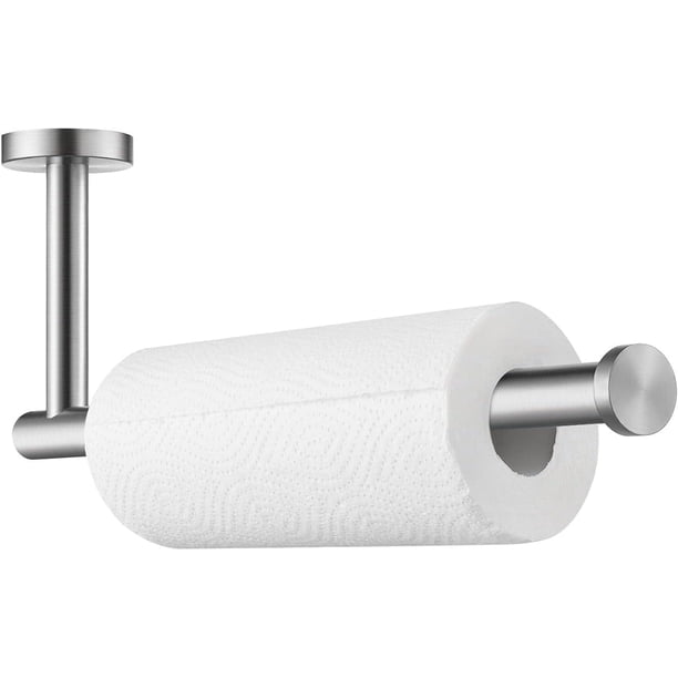 Portarrollos de papel de cocina de latón cepillado para rollos de papel de 28 cm de largo, dispensador de pared, acero inoxidable SUS 304