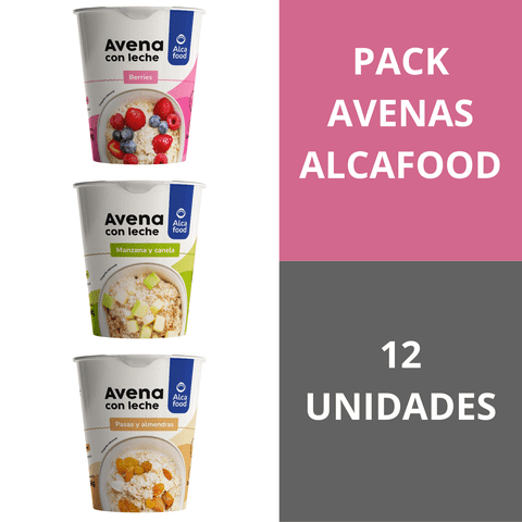 Alcafood - Pack Vasos Avena Sabores 12X 66 Gr