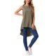 thumbnail image 2 of INSPIRE CHIC Blusa sin mangas para mujer con cuello redondo, dobladillo asimétrico, ajuste holgado, túnica casual de alto bajo, verde oliva oscuro L, 2 of 5