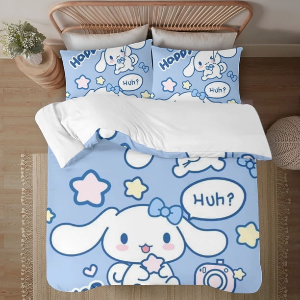 Cinnamoroll 3-Piece Bedding Set For Kids Boys Girls Adult Cartoon Warm Cute Fashion Holiday Present Gift Bed Sheets