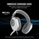 thumbnail image 3 of Auriculares para juegos Corsair HS65 Surround White con sonido 7.1, 3 of 8