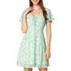 thumbnail image 1 of Vestido de Chifón con Cremallera y Cordones de Manga Corta Acampanada con Escote en V Floral para Mujer de INSPIRE CHIC en Verde Claro, 1 of 8