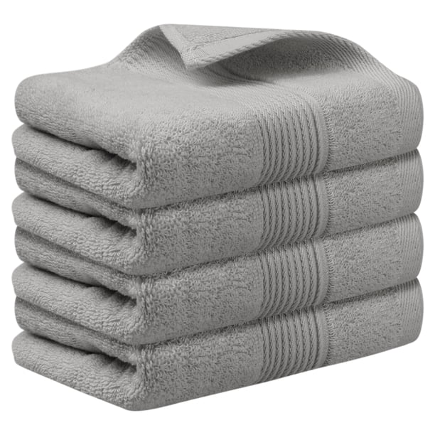REGALWOVEN Toallas de Mano de Algodón con Patrón de Rayas, Toallas de Secado Rápido Altamente Absorbentes para Baño, Cocina y Hotel 14" x 30"