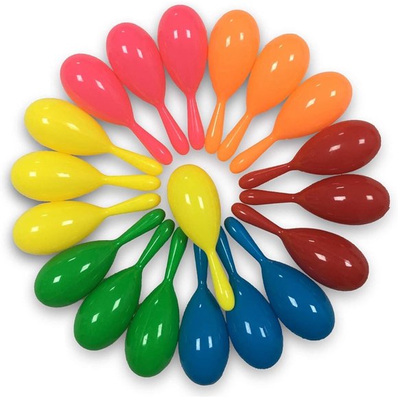 Maracas Mini OuMuaMua 24pcs Neón para Fiesta