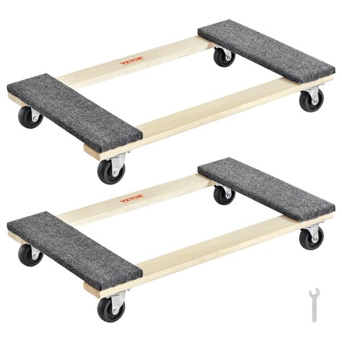 Dolly Vevor Para Mudanzas De Muebles, Madera Dura, 30 X 45 Cm, Capacidad De 1000 Kg