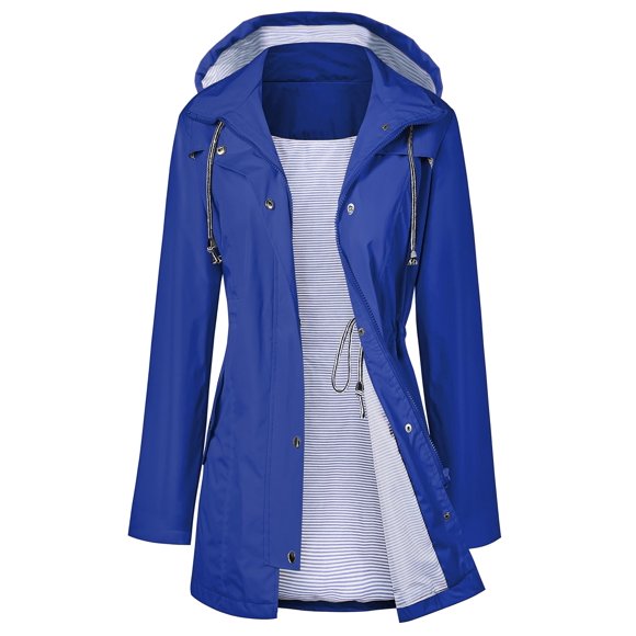 Gabardina impermeable LOMON con capucha larga para mujer