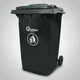thumbnail image 3 of Basurero Contenedor Basura 360 lts. gris QRubber, 3 of 4