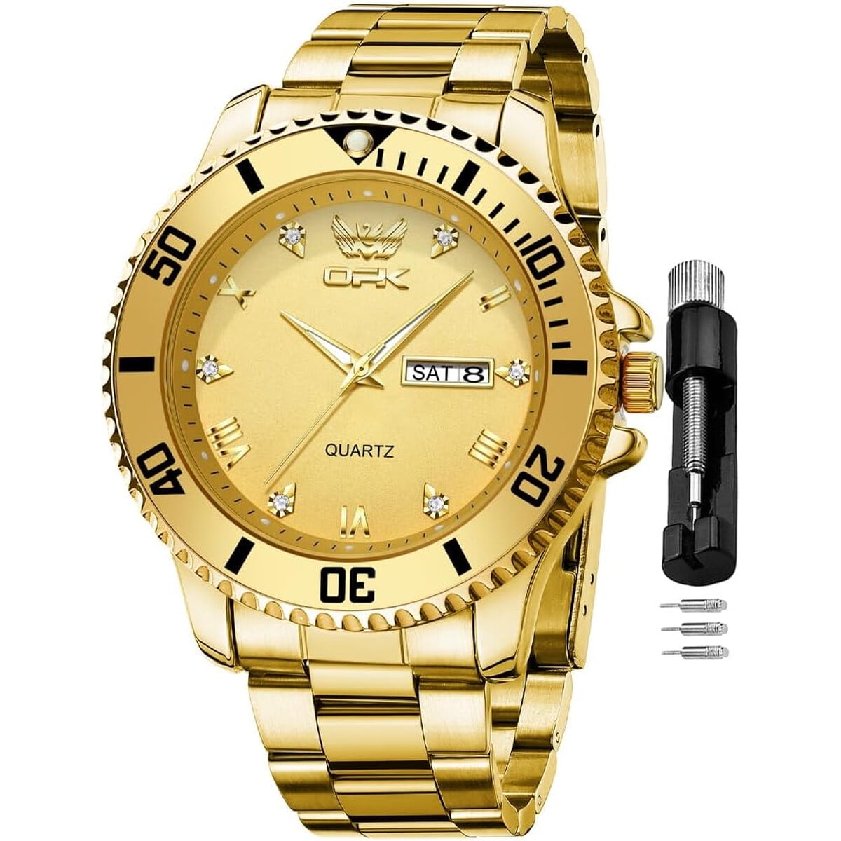 Reloj Opk Hombre Smog8171cg Acero Inoxidable Con Diamantes