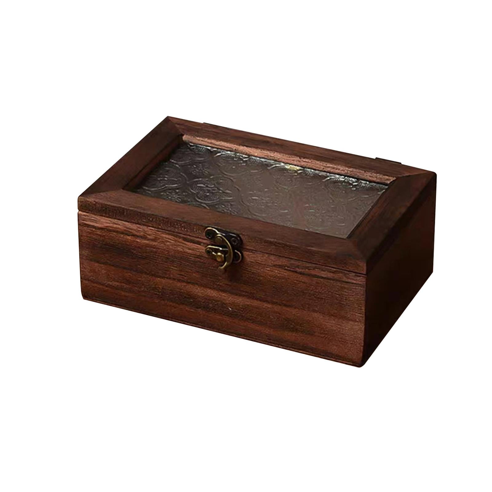 Magideal - Caja De Almacenamiento De Baratijas Organizador De Joyas Caja De Manualidades Caja De Recuerdos Estuche De Joyería Rústico Decorativo Caja De Joyería 18x12x7cm