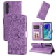 thumbnail image 4 of Funda tipo cartera FOXDOCK para Samsung Galaxy M55 5G , diseño girasol en relieve, cuero PU, cierre magnético, soporte y tarjetero, 4 of 5