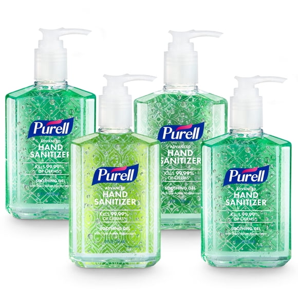 Gel calmante Purell Advanced, desinfectante para manos, 240 ml (paquete de 4)