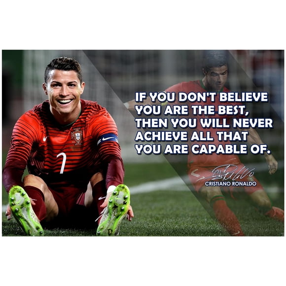 Póster Motivacional Vincit Veritas Cristiano Ronaldo 46x30 cm