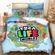thumbnail image 1 of Cartoon Toca Life World Bedding Set,Duvet Cover Comforter Bed Set Quilt Cover Pillowcase, Boys Girls Adults Bed Sheets, 1 of 5