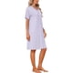 thumbnail image 4 of INSPIRE CHIC Vestido de dormir de encaje de manga corta para mujer con botones, bolsillo y mezcla de viscosa suave M Púrpura, 4 of 6