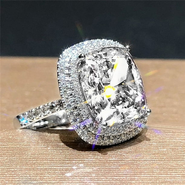 Elegant Big Pink Zirconia Wedding Ring for Bridal Party and Valentine's Day Gift