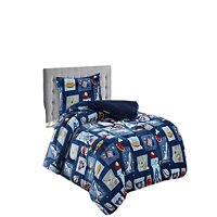 Genérico - Set Cobertor De Invierno Plush 1.5 Plaza 180X200Cm Azul 2