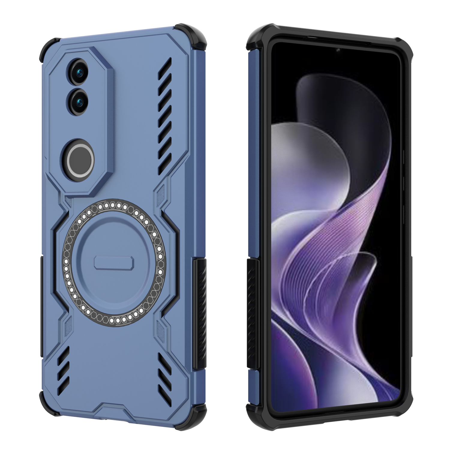 Funda Foxdock Para Vivo V50 5G , Magnética, Resistente A Golpes, Con Soporte, Unisex, Carga Inalámbrica