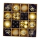 thumbnail image 1 of Juego De 44 Adornos De Bolas Navideñas DIY Para Aniversario, Oficina, Restaurante, Oro Negro, 1 of 3