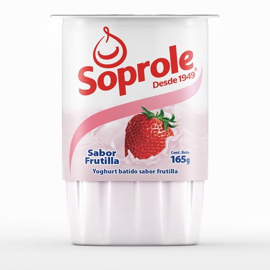 Yoghurt Batido Sabor Frutilla Pote 165 g Soprole
